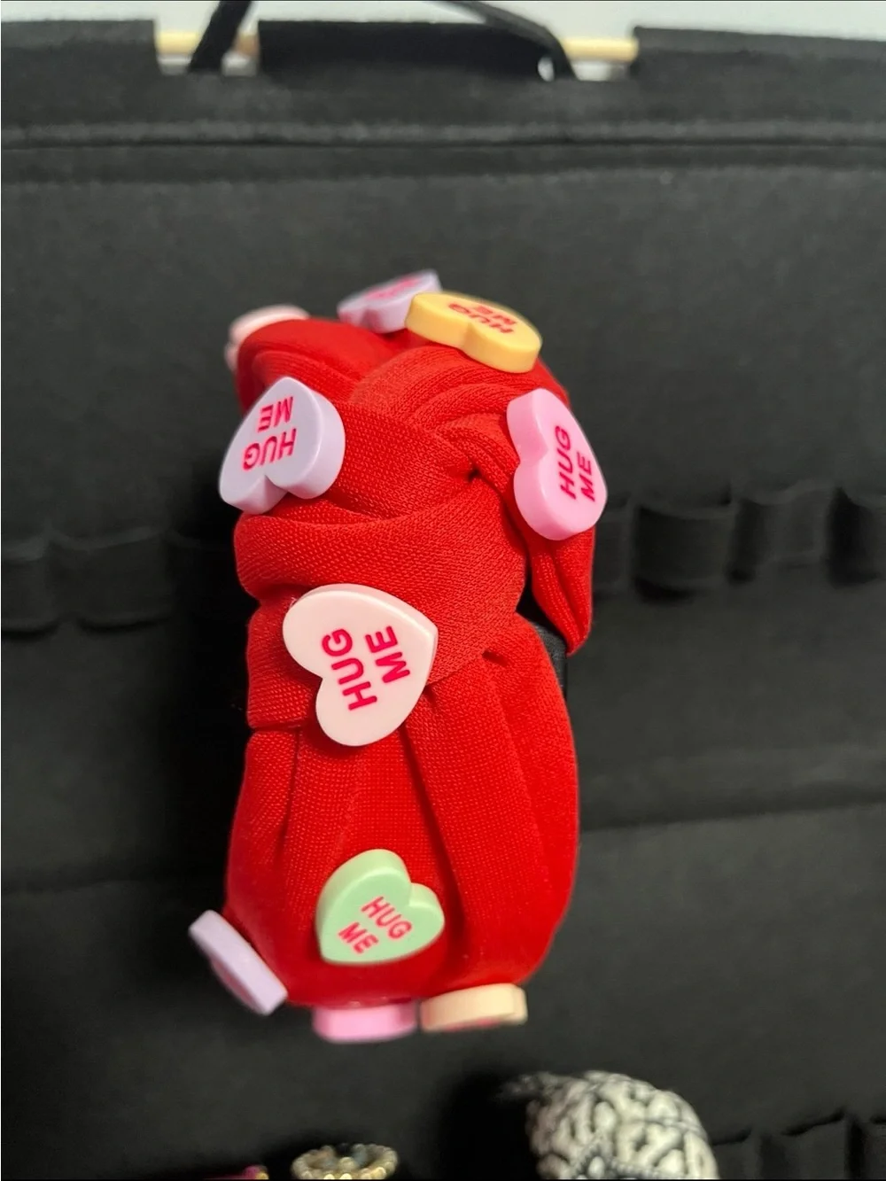 Red Heart Candy Knot Headband for Women